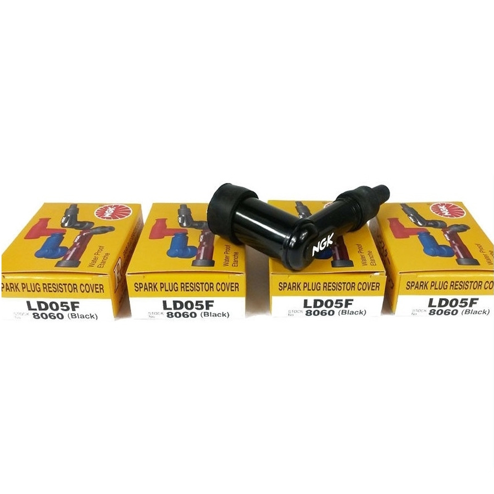 4x NGK Zündkerzenstecker 8060 LD05F 10-12 mm Kerzen schwarz 5 Kilo Ohm entstört