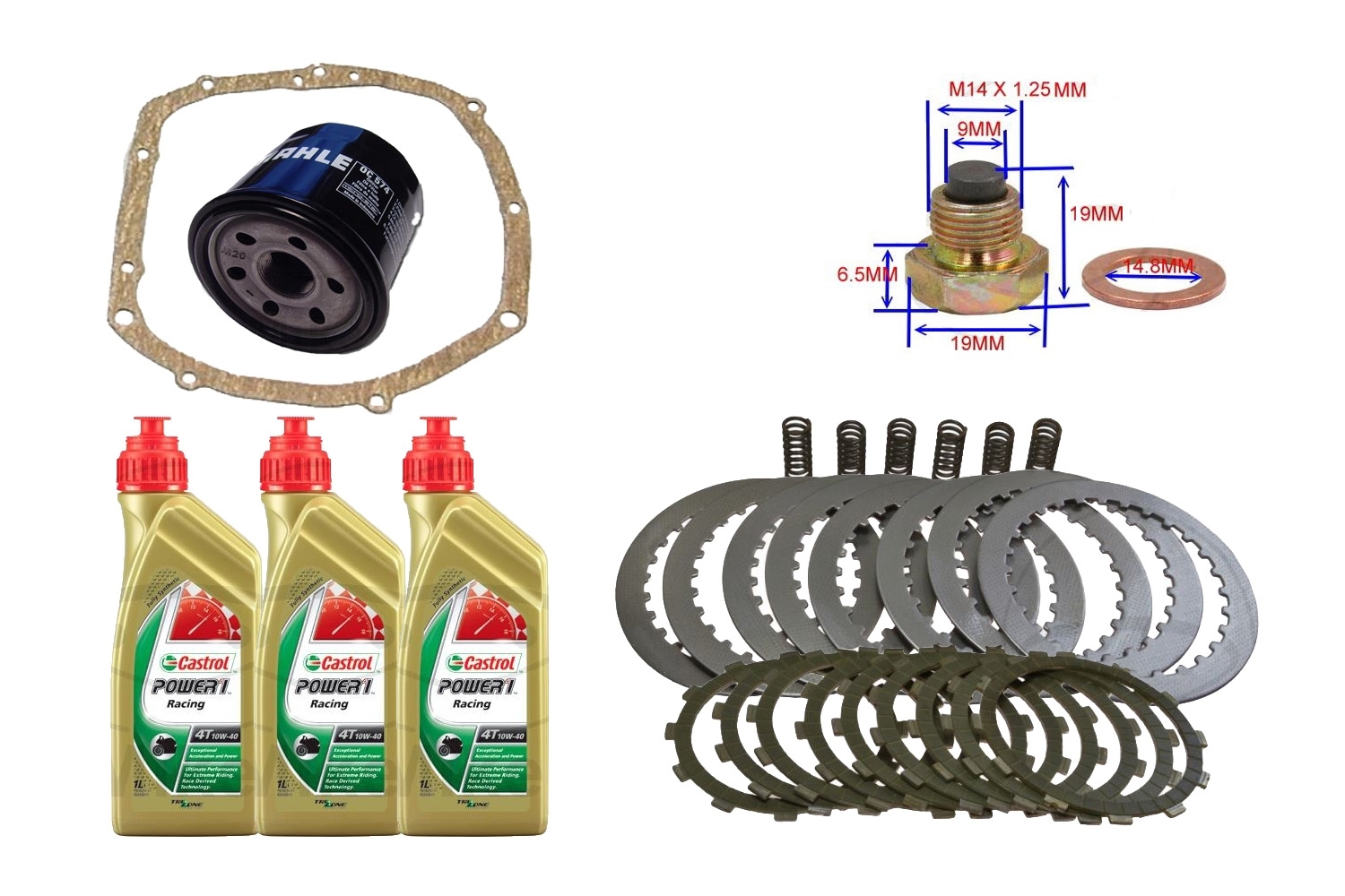 Kupplung komplett für Suzuki GSX-R 600 U2 U3 Satz mit Dichtung Öl Filter Ablasschraube