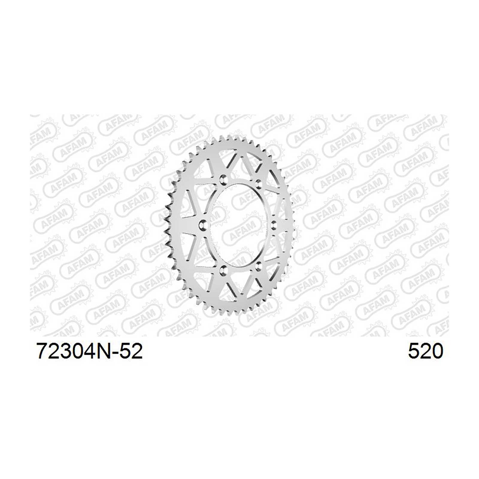 AFAM Kettenrad Teilung 520 52 Zähne Alu silber