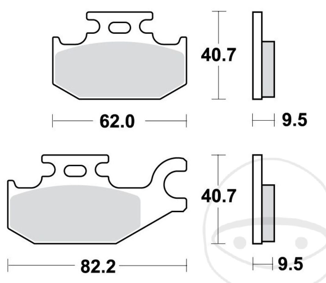 TRW MCB724SI Sintermetall Bremsbeläge hinten für Bombardier CAN-AM Yamaha YFM450 Grizzly Wolverine