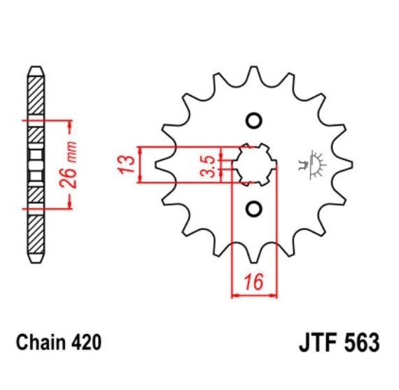 JT Ritzel 16 Zähne  Teilung 420  / 563.16 JT Sprockets