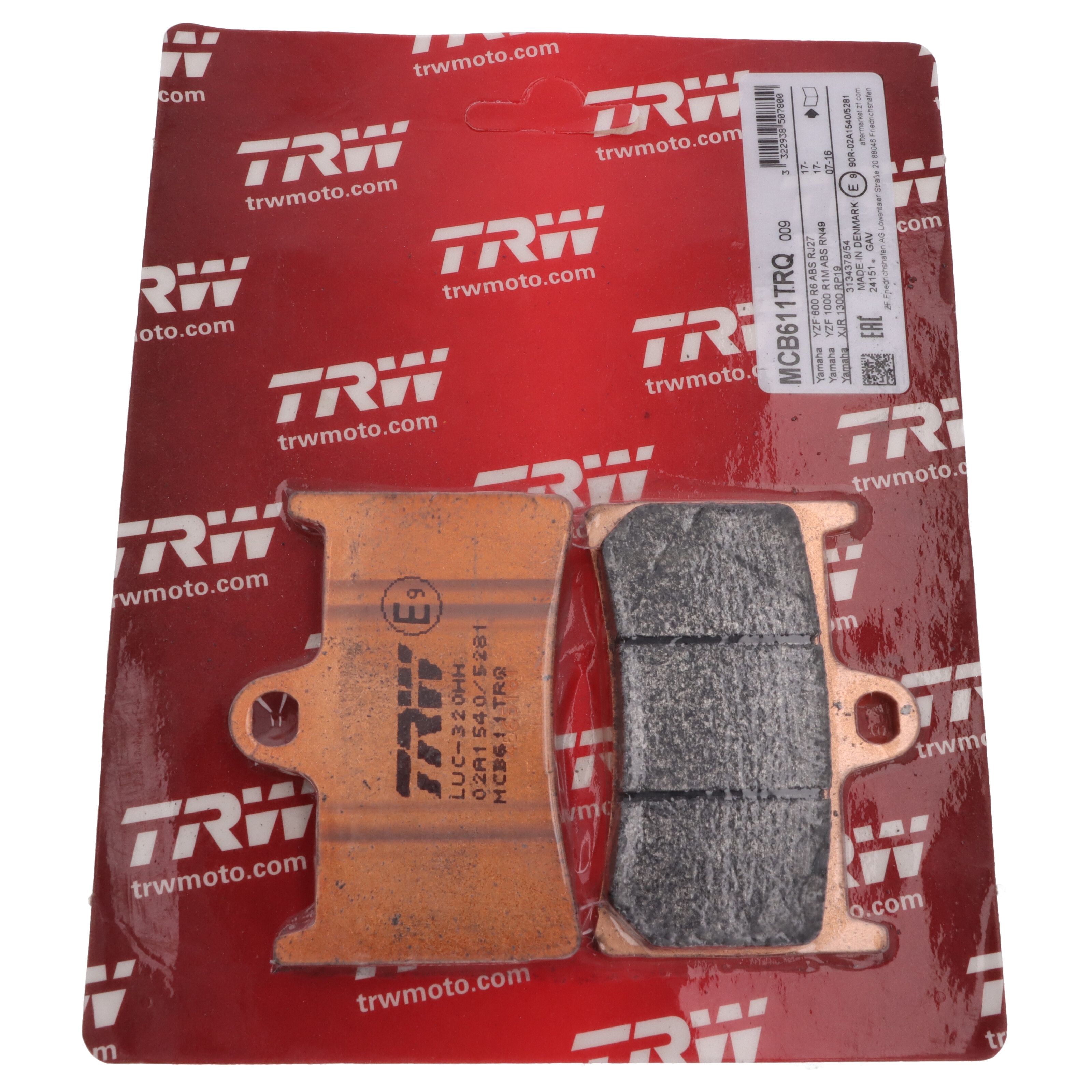TRW MCB611TRQ Bremsbeläge vorne für Yamaha BT FZ1 FZS MT XJR XP XT XV YZF-R1 YZF-R6
