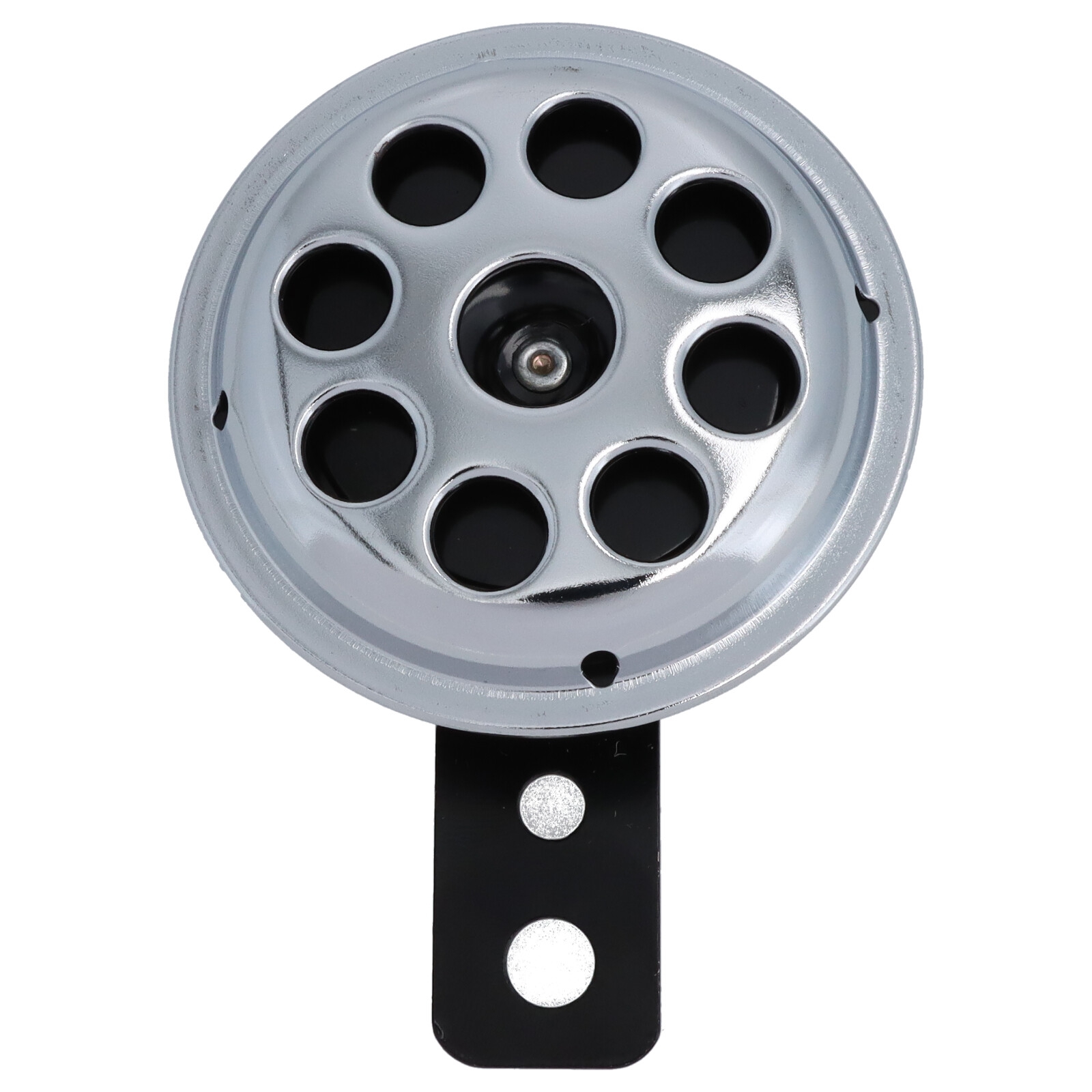 Universelle Motorrad Hupe aus Metall, chrom mit schwarzem Kern, 12 Volt, 71 mm 105db