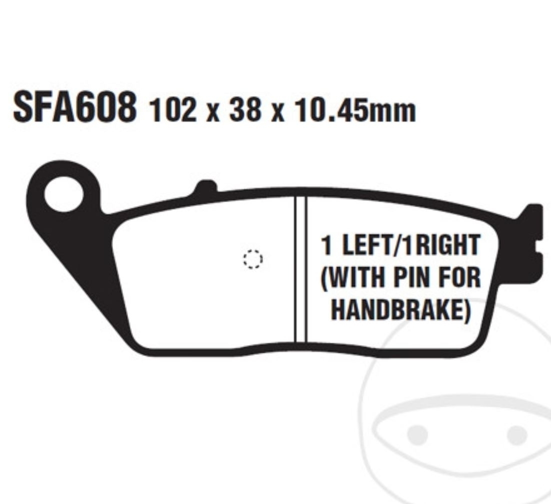 EBC Bremsbeläge SFA608 für Kymco Yager 300 Gti Daelim S300 S3 250 Fi