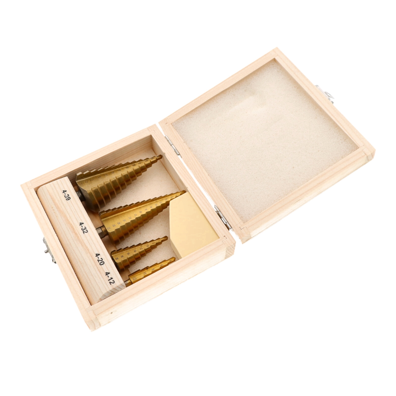 4x HSS Stufenbohrer Kegelbohrer Set 4-12/20/32/39 mm Schälbohrer Konusbohrer Blechbohrer