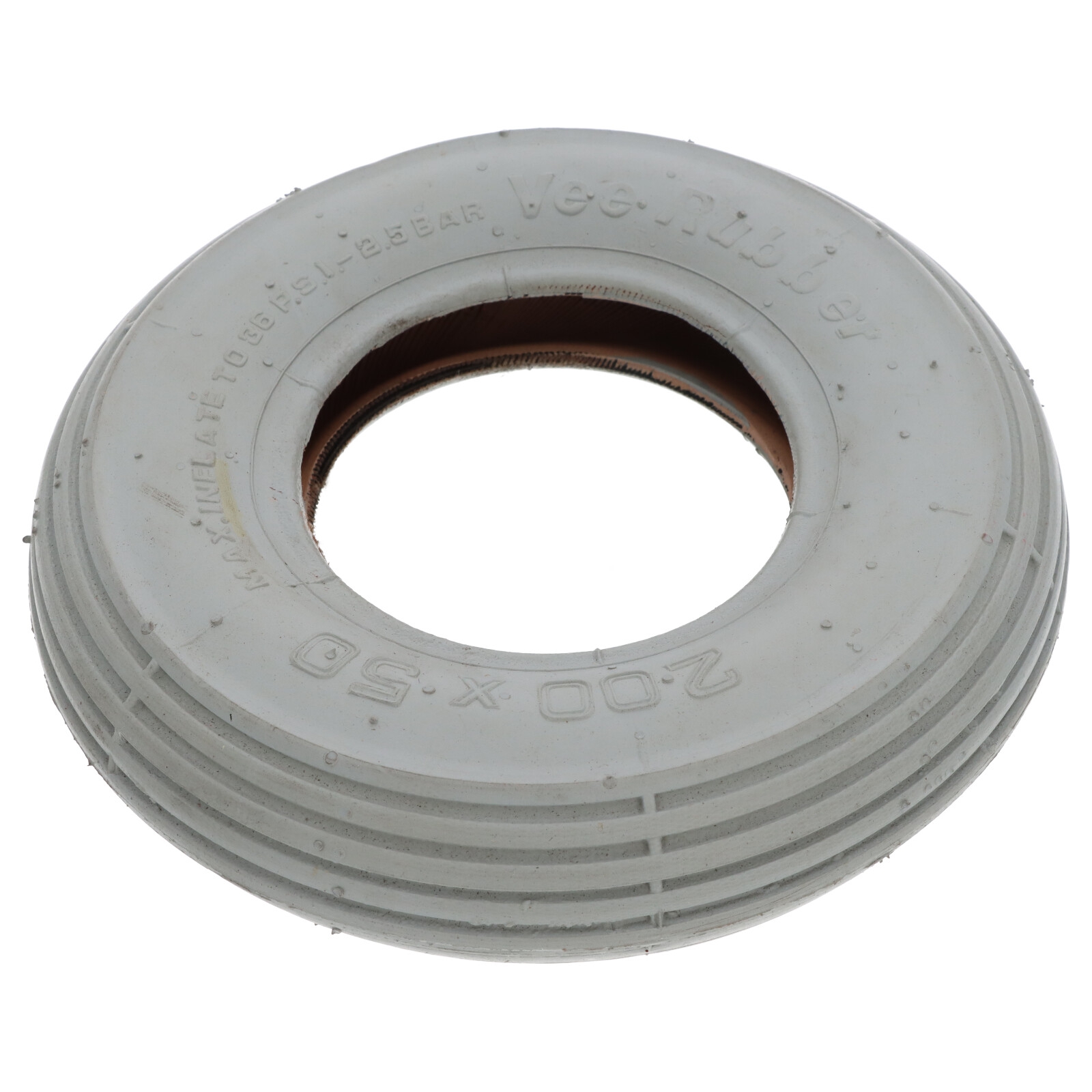 Reifen Luftreifen für Rollstuhl 200 x 50 VRB013 8x2 90/30 4PR Rollstuhlreifen grau