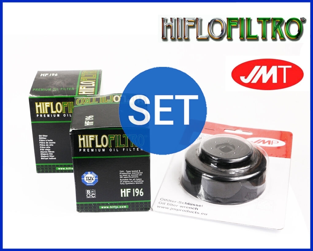 2x Hiflo Ölfilter HF196 + Ölfilterschlüssel für Polaris Sportsman 700 EFI