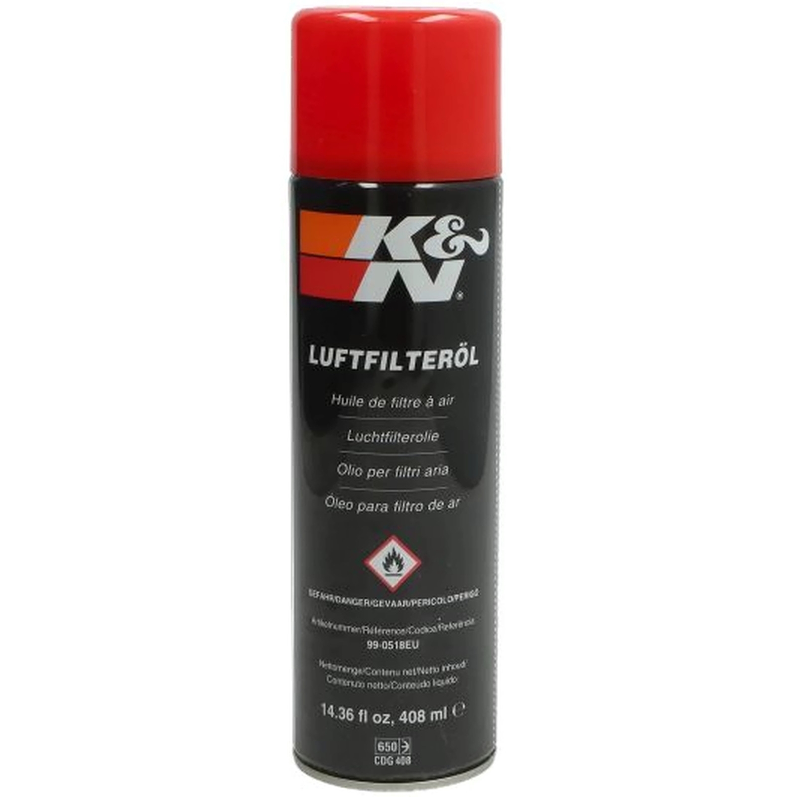 K&N 99-0518EU Luftfilteröl - 14,36 oz 408 ml - Sprühdose