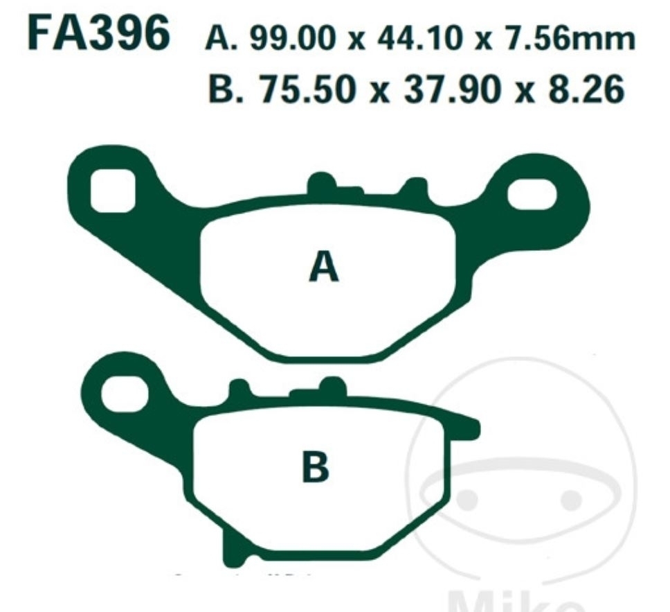 EBC Bremsbeläge SFA396 für Suzuki TR 50 S AN UC U 125 UK NE NX 110