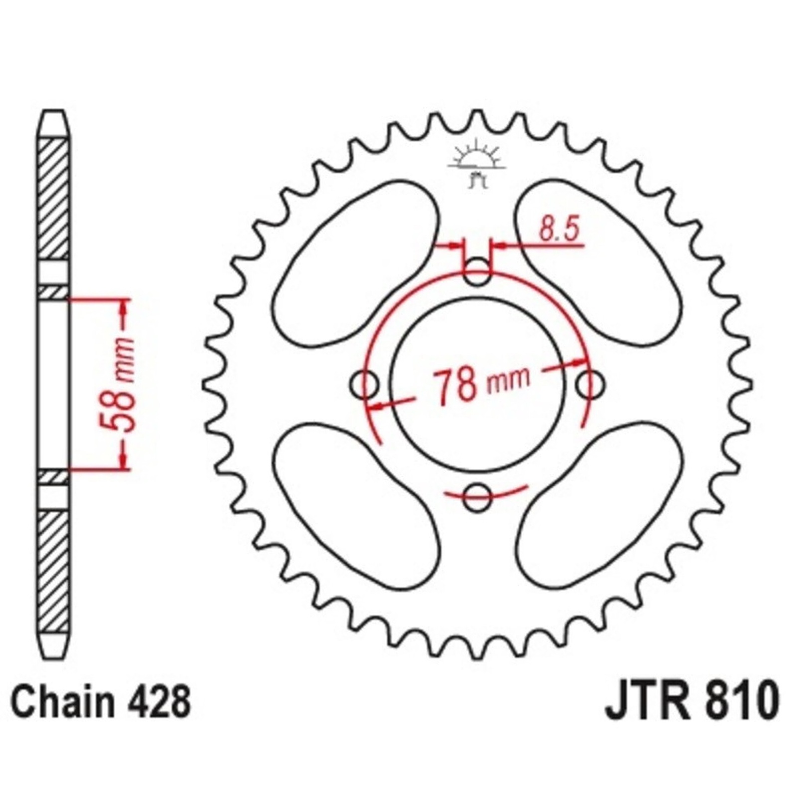 JT Sprockets Kettenrad 46 Zähne 428 Teilung