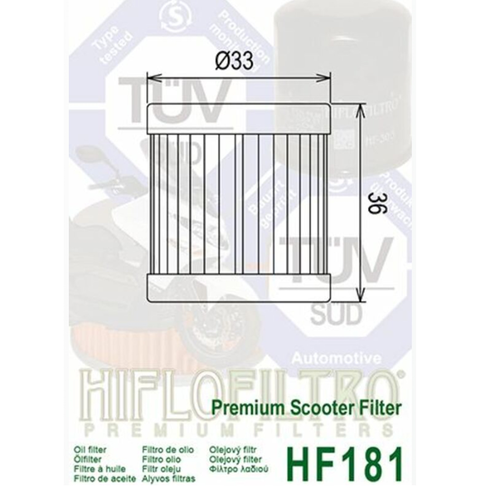 3x Hiflo HF181 Ölfilter für Aprilia Habana Italjet Piaggio Sfera Liberty Hexagon Vespa ET4 125