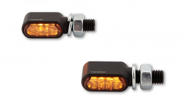 HIGHSIDER CNC LED Blinker LITLLE BRONX, schwarz, getöntes Glas, E-geprüft, Paar