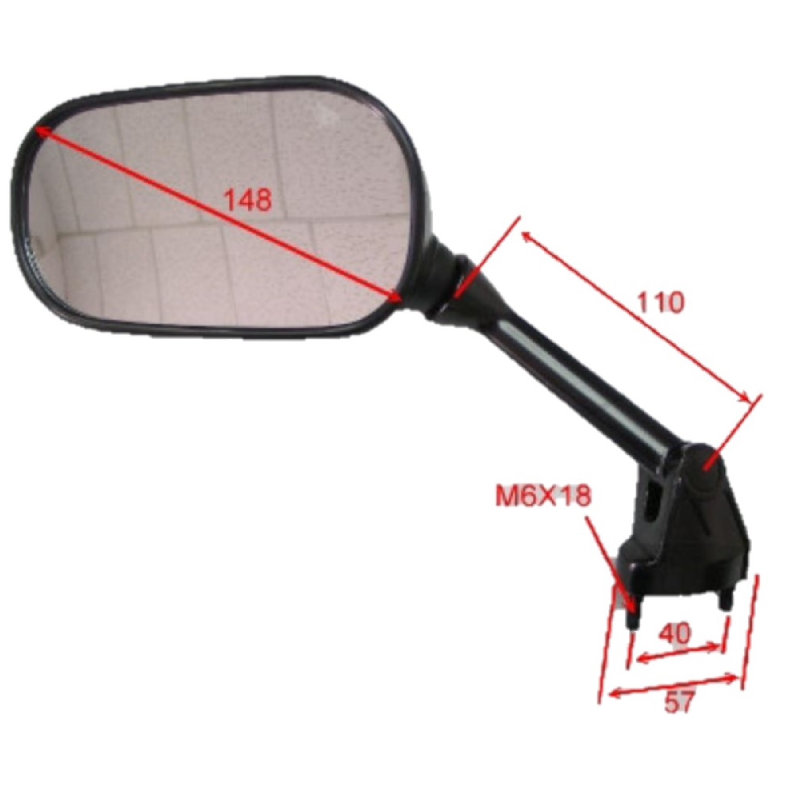 Verkleidungsspiegel für Kawasaki ZX-6R 600 P 2007-2008 rechte Seite