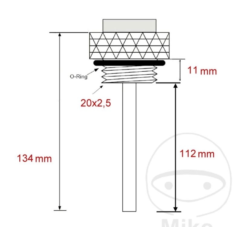 Öltemperatur Direktmesser 20x2.5 für Honda CA125 Rebel CB125 CB250 CL250 CLR125