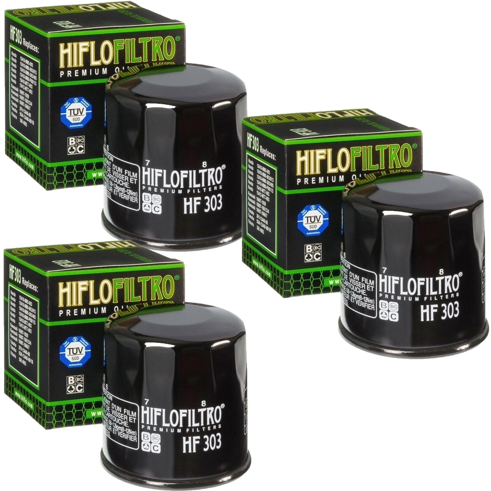 3x HIFLO Ölfilter für Honda CB CBR Yamaha FZR XJ Kawasaki EN ER6 KLE Polaris