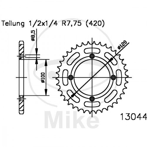 JT Kettenrad 51 Zähne Teilung 420 / 50-13044-51