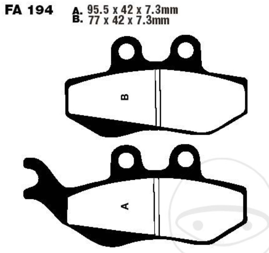 EBC Bremsbelagsatz für Aprilia Pegaso 125 R RX 125 Sachs ZX 125 2T vorne + hinten
