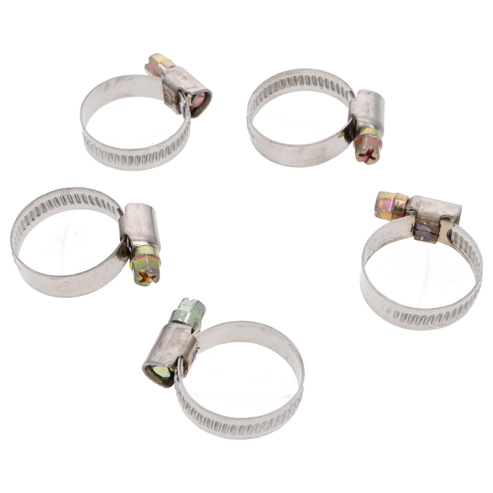 5x Schlauchklemme Spannbereich 16-27mm 9mm Rohrschelle Binder Schlauch W2 DIN3017