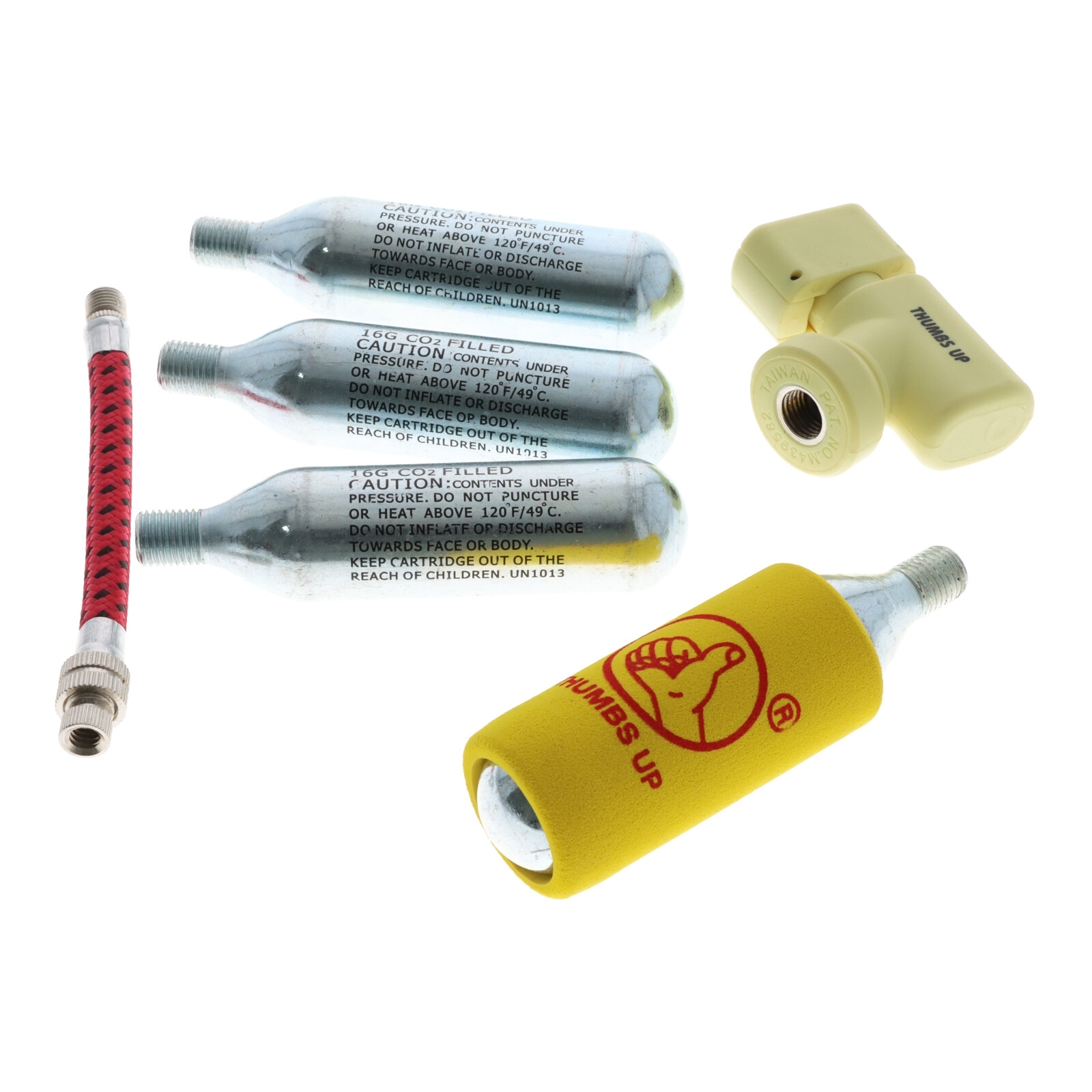 CO² Fahrrad Minipumpe inkl. 3 Ersatzkartuschen à 16g + Kälteschutz Fahrradpumpe