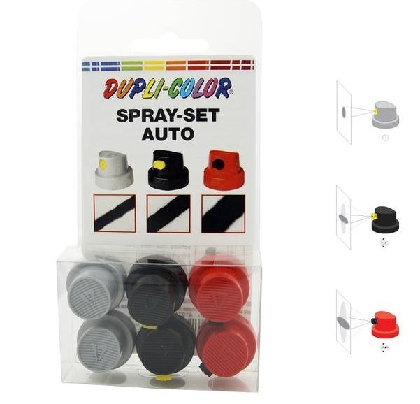 Dupli-Color Spray Set Auto Sprühkopfset 419713 (6 Stück)