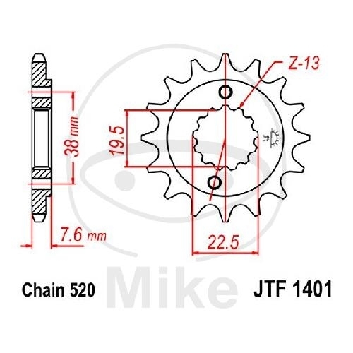 JT Ritzel 15Z Teilung 520