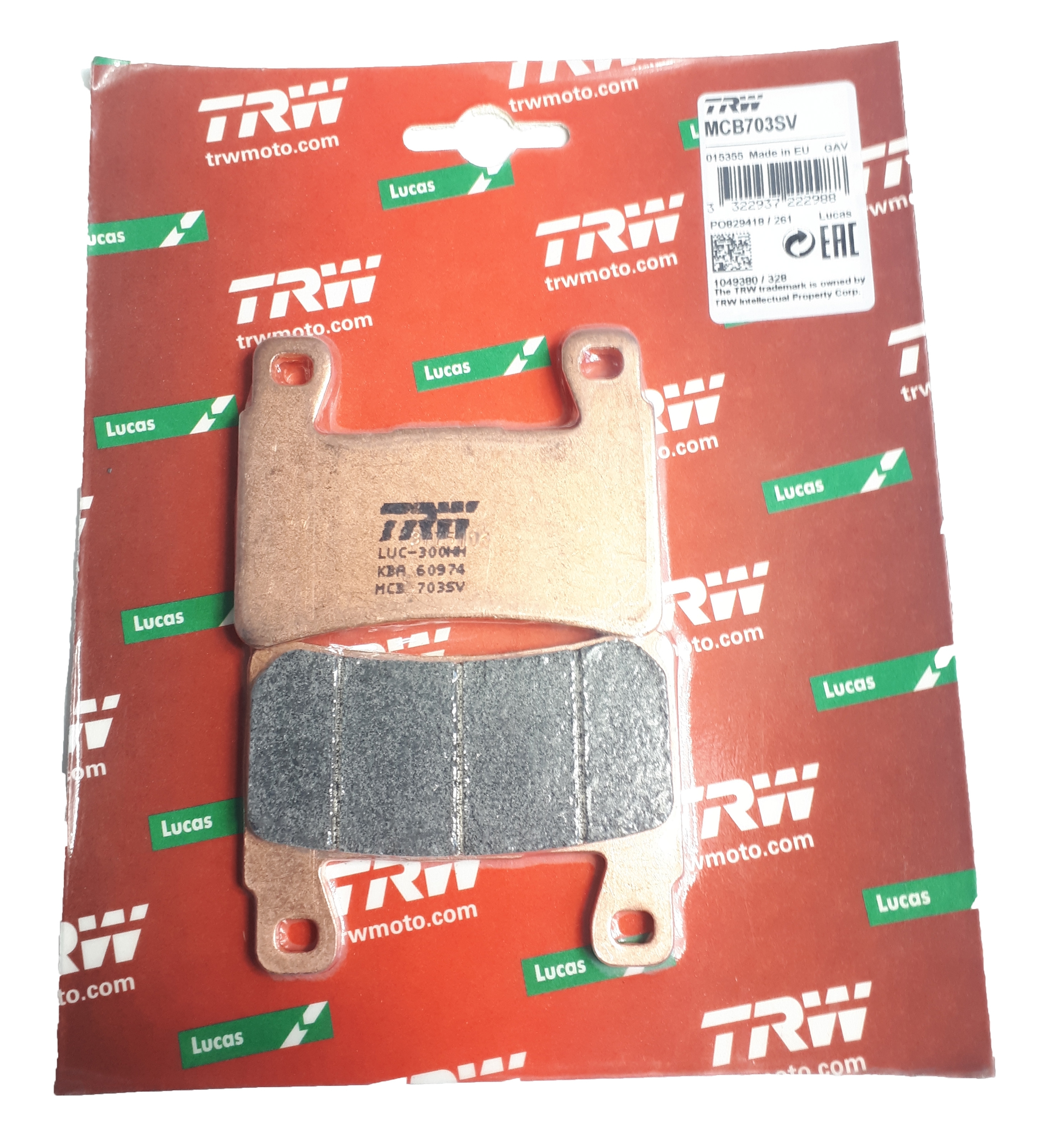 TRW MCB703SV Sintermetall Bremsbeläge vorne für Honda Fireblade CBR900 RR 1998-03 CBR600 F VTR1000