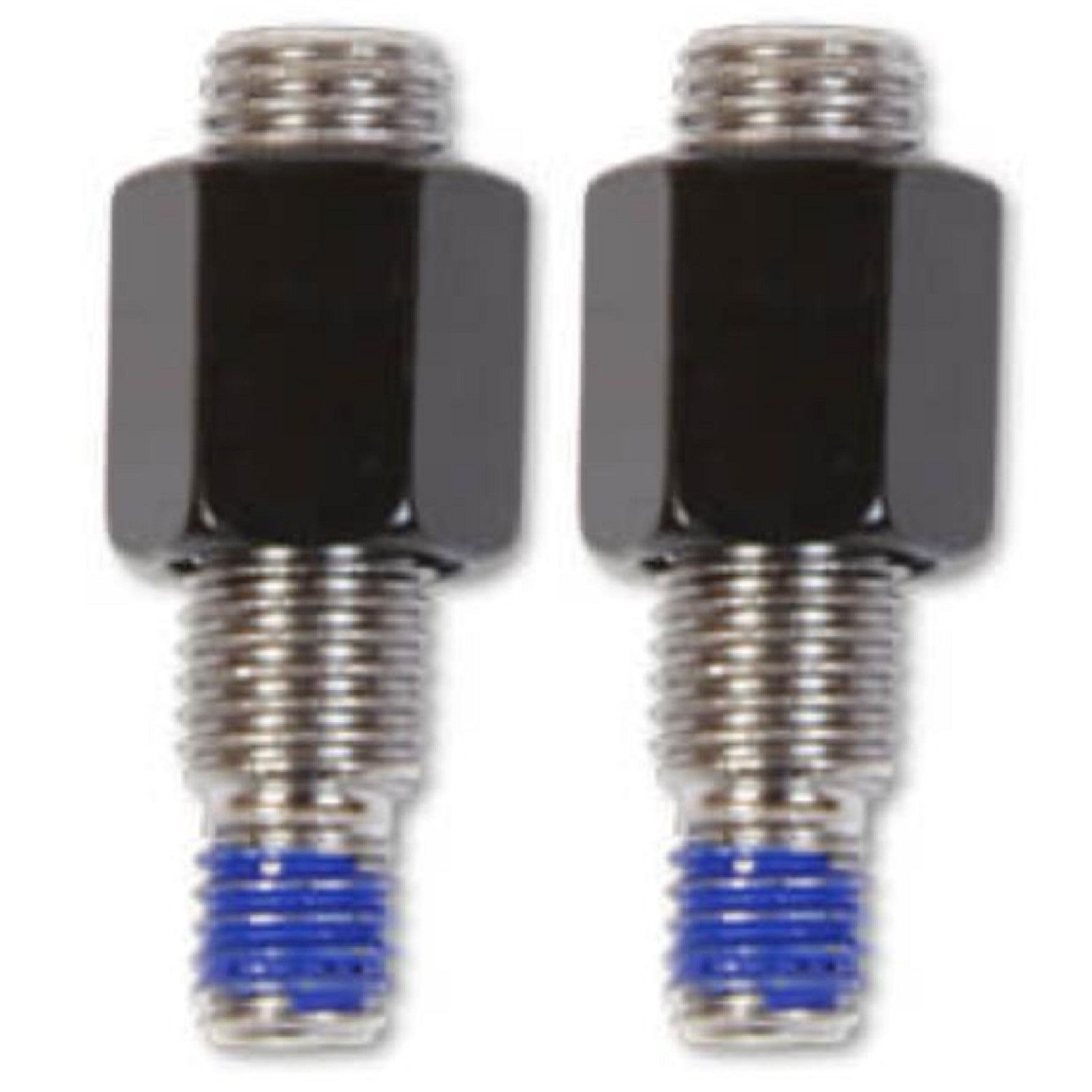 2x Spiegeladapter M10 x 1.25mm Rechtsgewinde schwarz auf M8 x 1.25 Rechtsgewinde