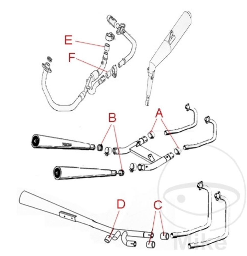 Auspuff Verbindungsdichtg für Kawasaki 600 1500 750 800 Moto Guzzi 1100 850 1200