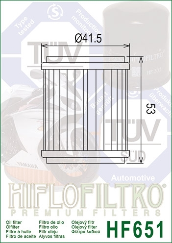 Hiflo HF651 Ölfilter für KTM Duke Enduro SMC LC4 690 Husqvarna Enduro Supermoto 701 Gas Gas