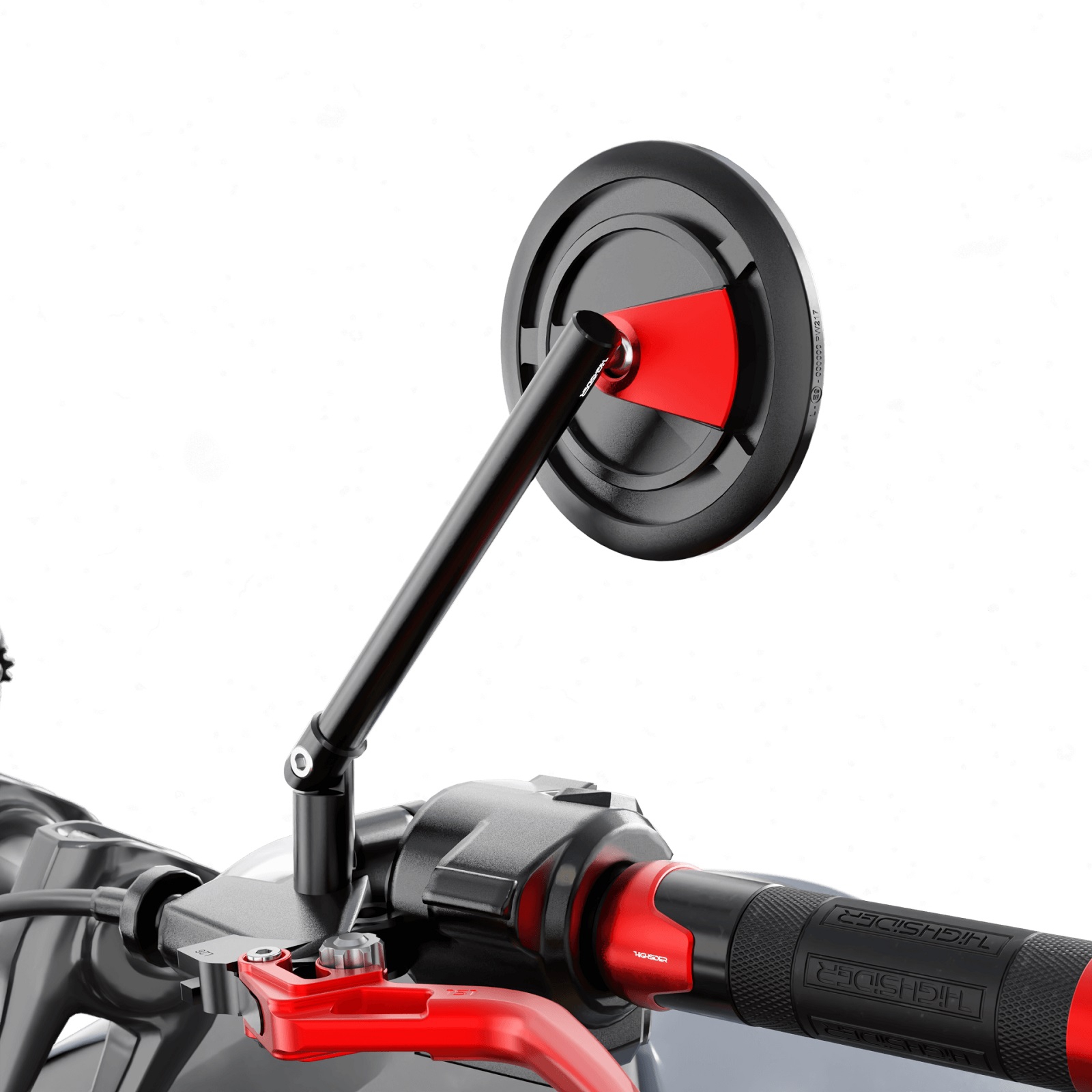 Spiegel passt für viele Fahrzeuge aus Aluminium in rot mit M10 Gewinde Beidseitig montierbar