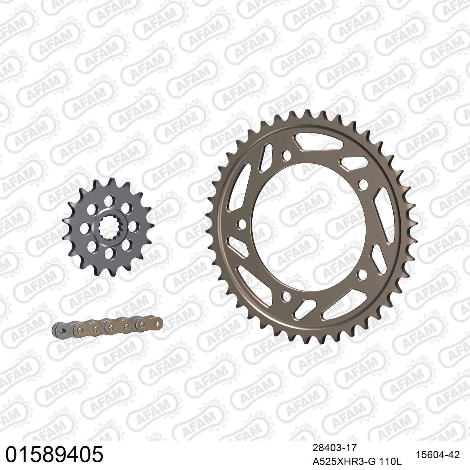 AFAM Kettensatz 525 X-Ring golden 4987kg Alu für Suzuki GSX-R 1000 K1K2K3K4K5K6 2001-2006