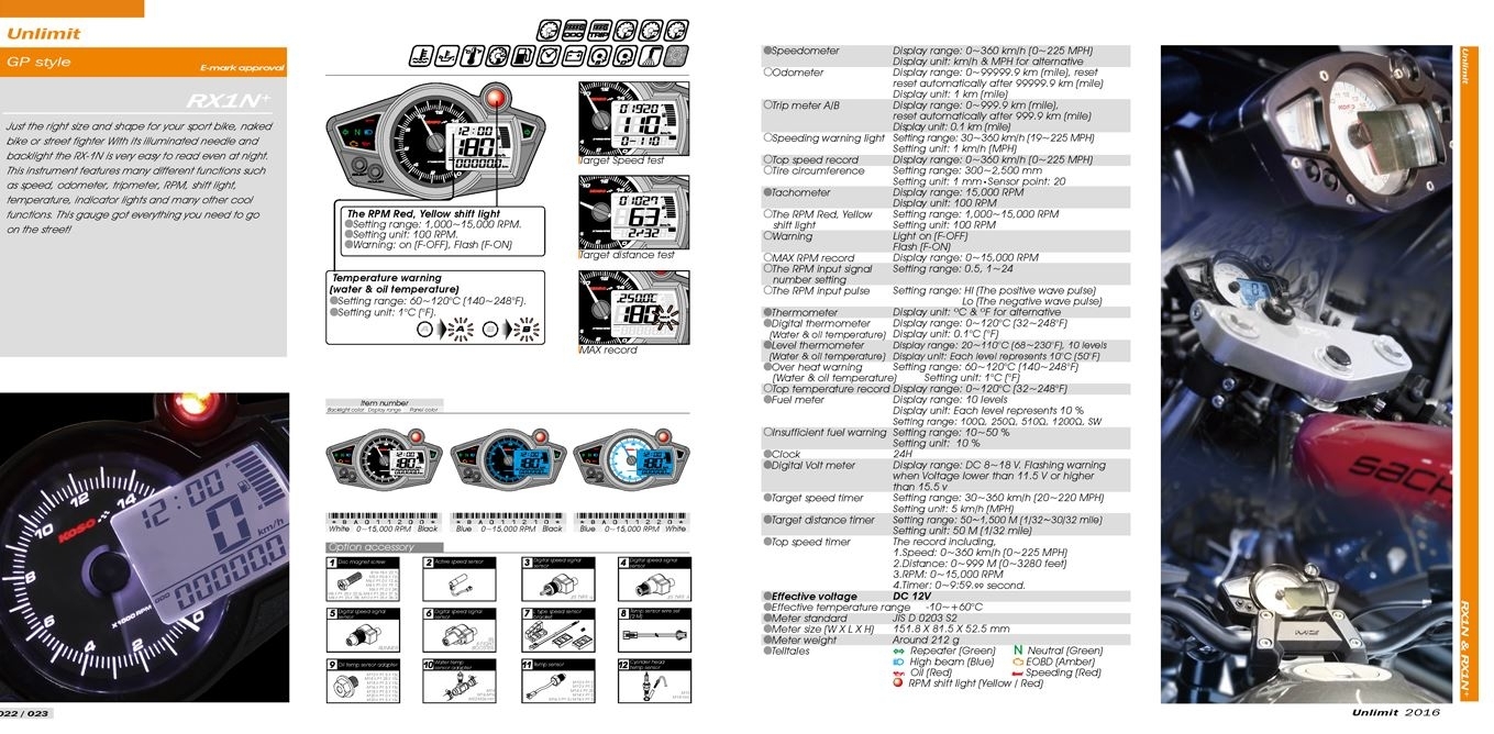 KOSO RX1N GP Style Digitaler Tachometer Speedometer
