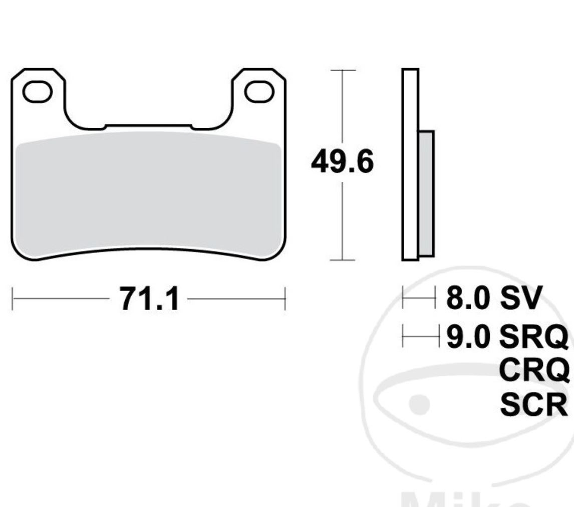 TRW MCB752TRQ Sinter Bremsbeläge vorne für Suzuki DL GSX GSXR VZR Kawasaki Z ZX-10R ABE