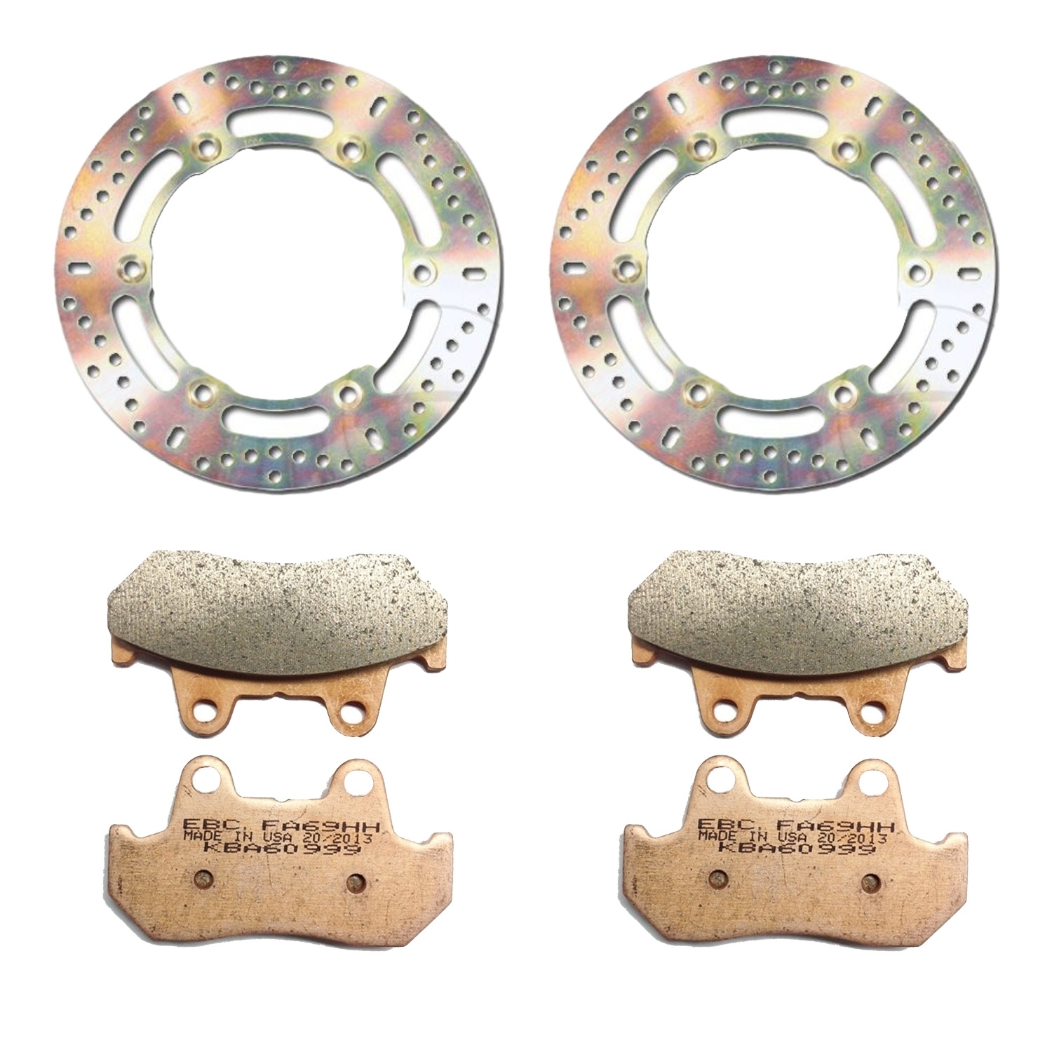 EBC Bremsen Set vorne 2x MD1006 + 2x FA069HH Sintermetall Honda