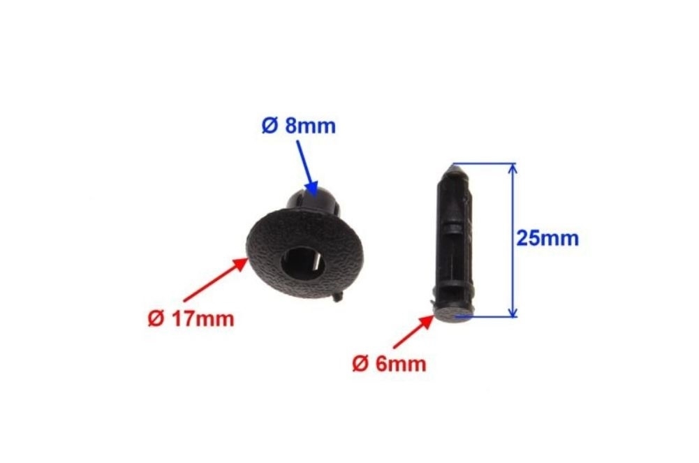 100x Spreiznieten M8X25mm Spreitznieten Kunststoffnieten für Motorrad Roller