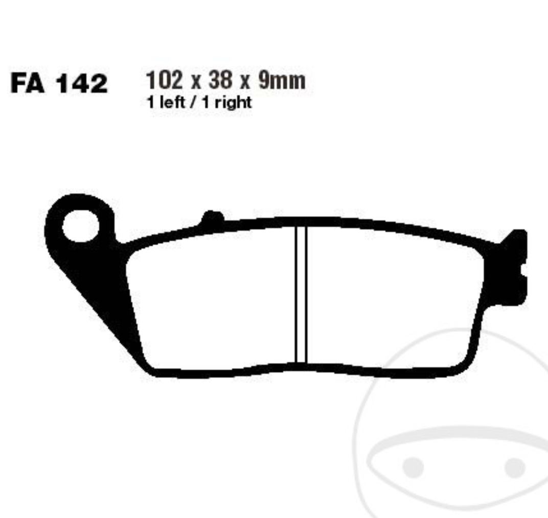 2x EBC FA142HH Sintermetall Bremsbelagsatz vorne für Honda CB750 CBR1000 GL ST Suzuki GSF Kawasaki KLE