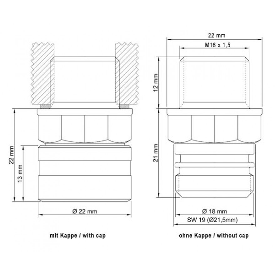 stahlbus Ölablassschraube M16x1.5 Ventil Alukappe für BMW K1200, R1100 R1200, S