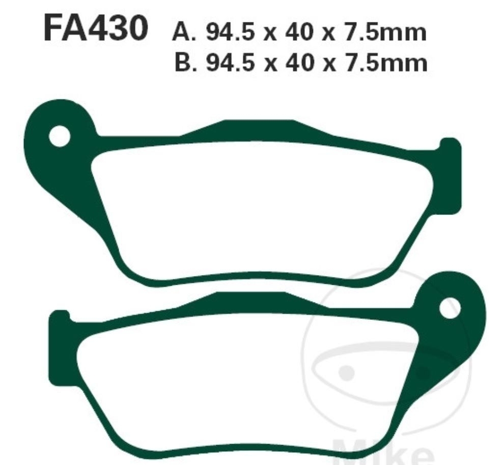 EBC SFA430HH Scooter Bremsbeläge vorne für Yamaha X-Max YP 125 R YP 250 R MBK YP125R