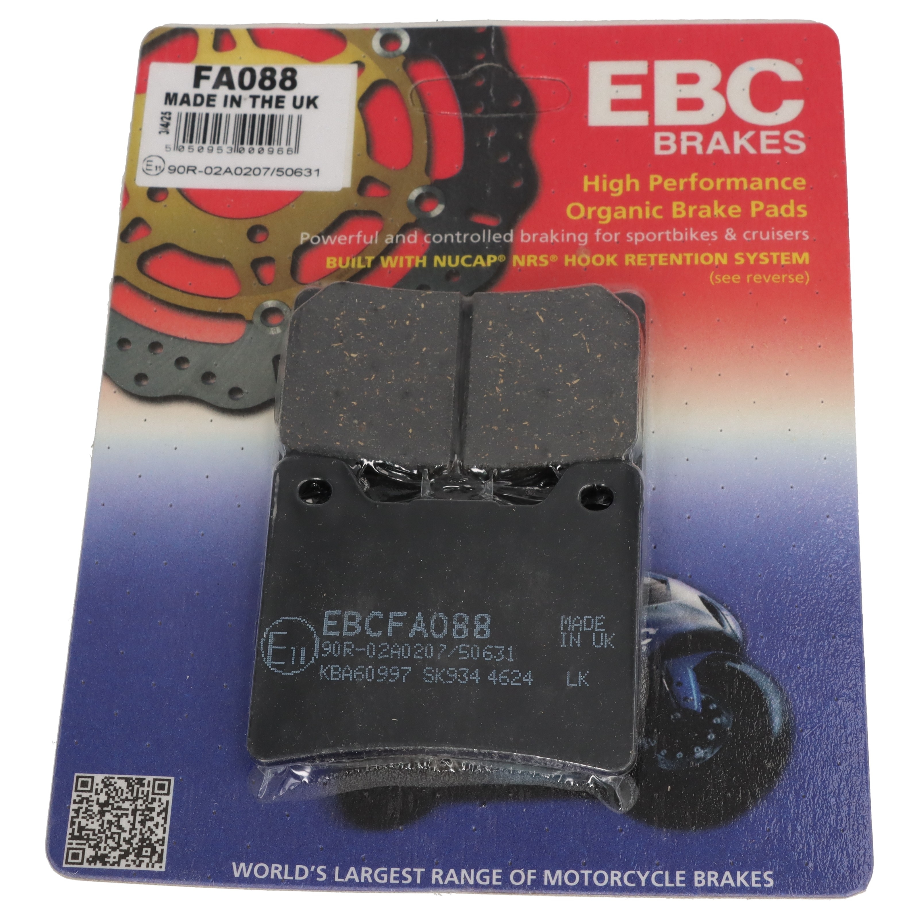 EBC FA088 Bremsbeläge hinten für Yamaha FJ XJ XJR FZR TDM FZR BT FZ VMX-12 XVS