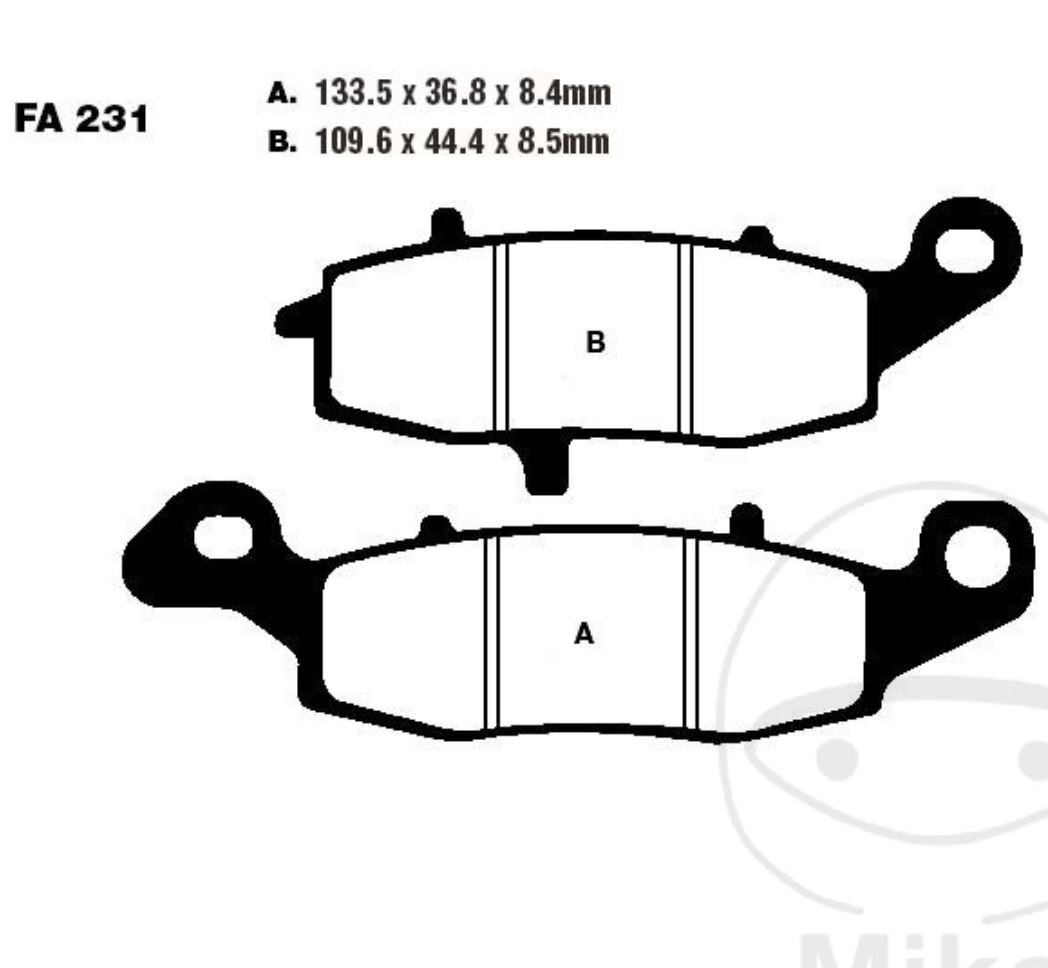 EBC Bremsbeläge FA231V für Kawasaki ZR GPZ W ZR-7 KLV Z VN ER-6N ER-6F KLE