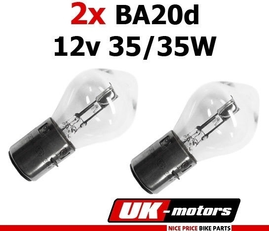 2x 12V 35/35W BA20D Birne Lampe Glühbirne Glühlampe