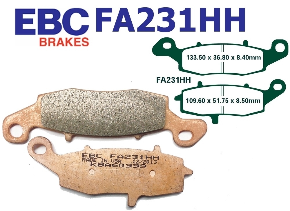 Bremsbeläge FA231HH für Kawasaki ZR GPZ W ZR-7 KLV Z VN 650 750 1100 1500 1600