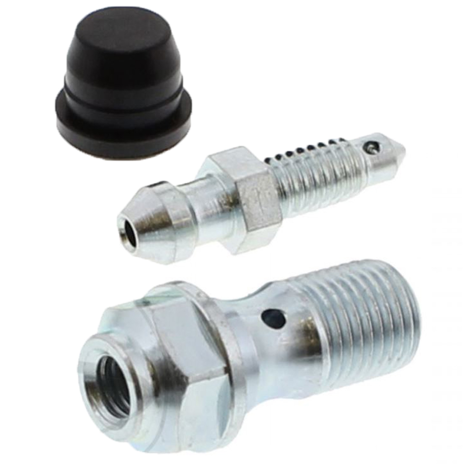 Entlüfterschraube mit Kappe und Ventil Stahl verzinkt M10x1 Länge 42mm