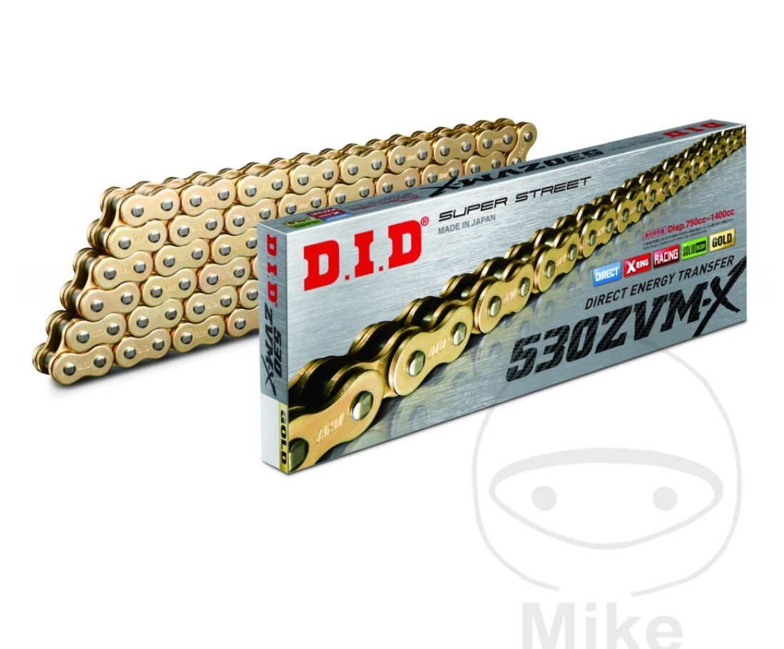 DID ZVMX Motorrad X-Ringkette gold 530 Teilung 102 Glieder endlos/geschlossen