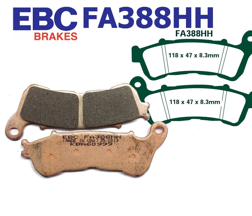EBC Bremsen Set vorne 2x MD1008 + 2x FA388HH Sintermetall Honda