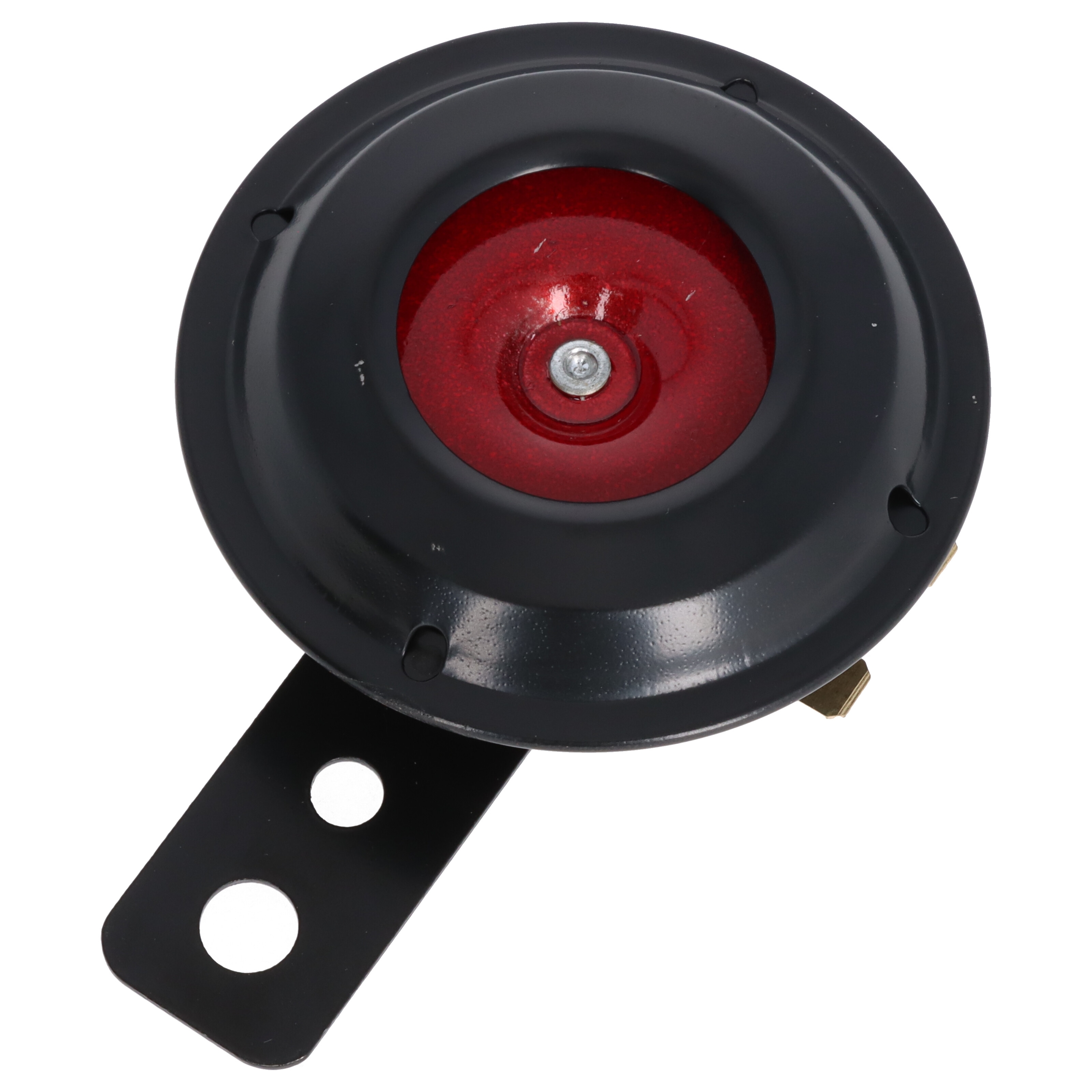 Motorrad Hupe schwarz/rot, 12 Volt, 71 mm