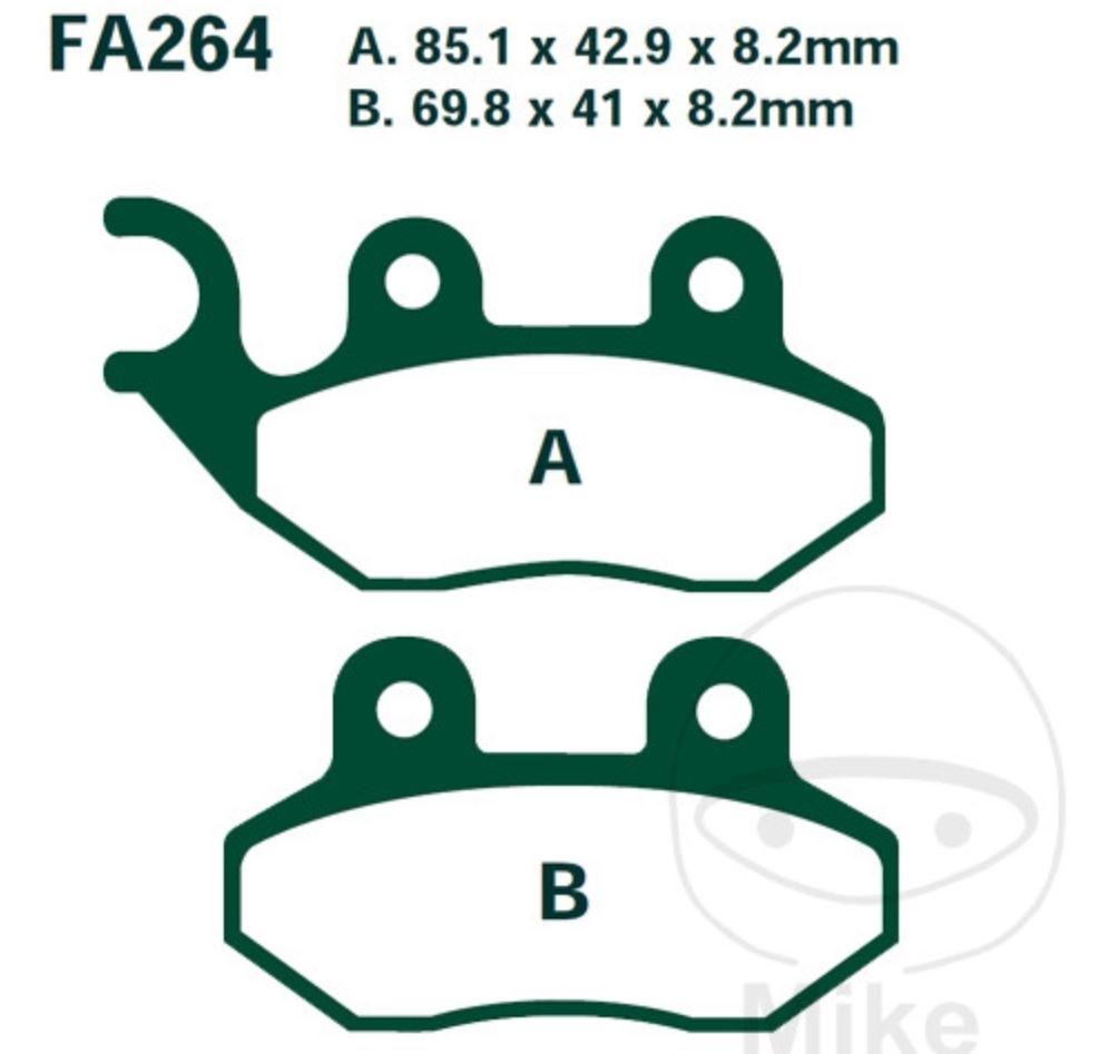 Bremsbeläge SFA264HH für Hercules Sachs Peugeot SR SV LXR Tweet 50 125 150 4T