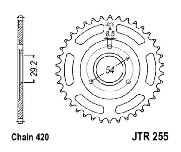 JT Kettenrad 40 Zähne Teilung 420 / JTR255.40 JT Sprockets