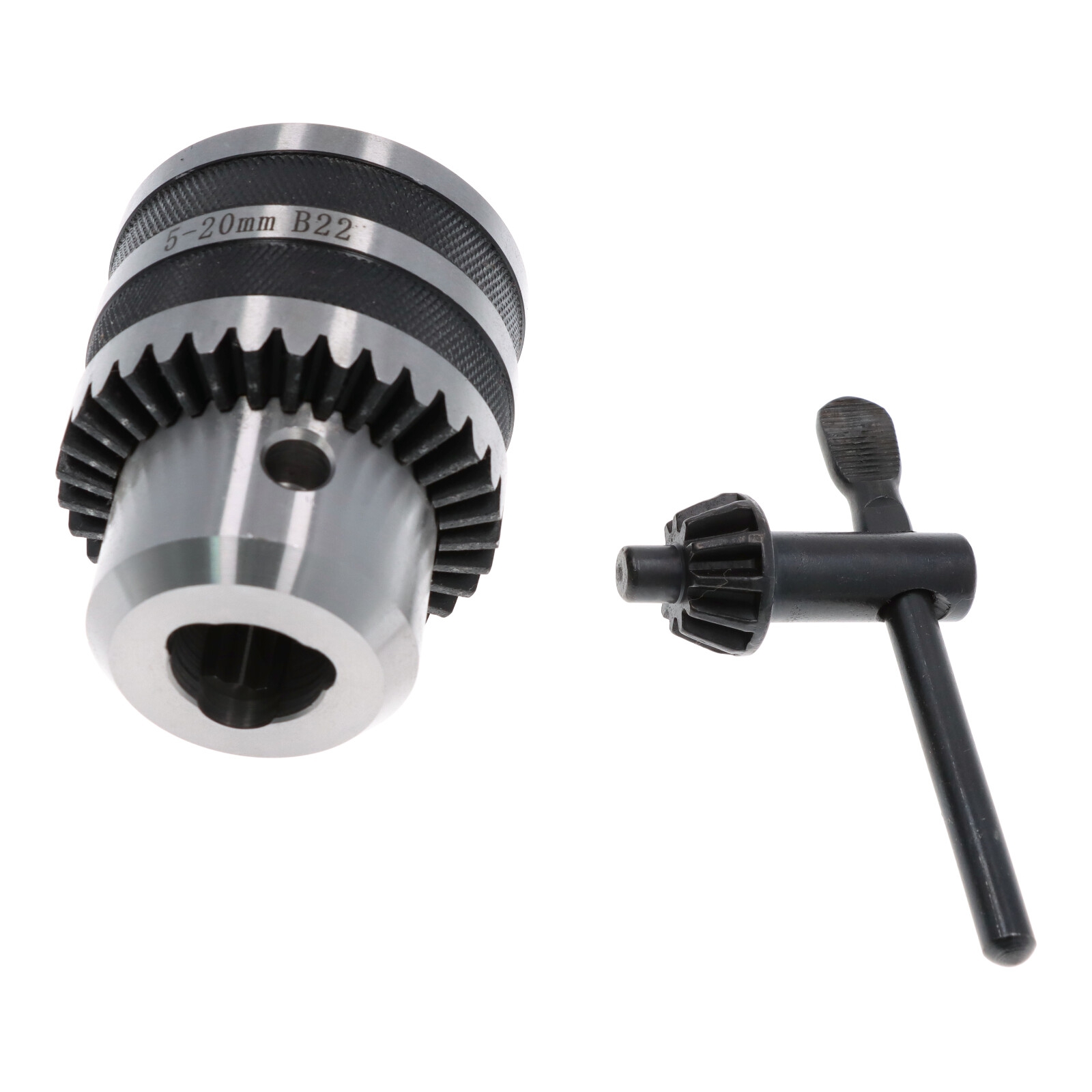 Zahnkranzbohrfutter 5-20 mm für Bohrfutterkegel B22 mit Schlüssel