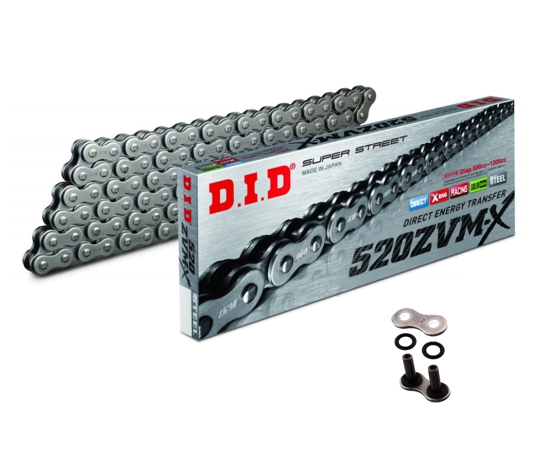 DID ZVMX Motorrad X-Ringkette 520 Teilung 106 Glieder offen mit Nietschloss